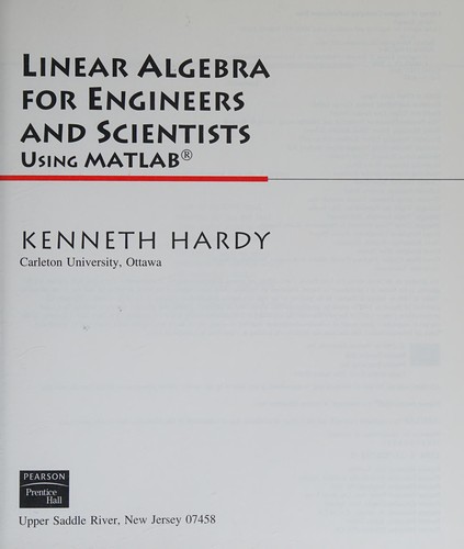 Cover of Linear Algebra for Engineers and Scientists by Kenneth Hardy.